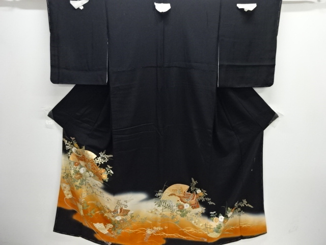 JAPANESE KIMONO / TOMESODE / UNUSED / EMBROIDERY / KIKU